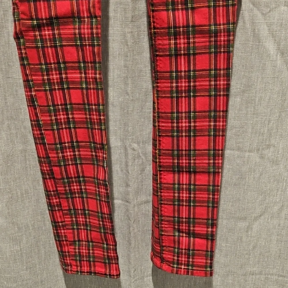Ralph Lauren Girls Red Plaid Stretch Jeans